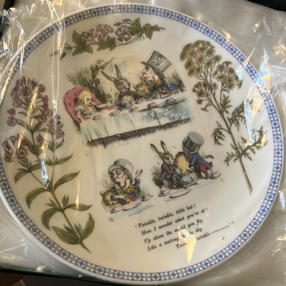 Minton English bone China Alice in Wonderland plate - Mad Hatters Tea Party